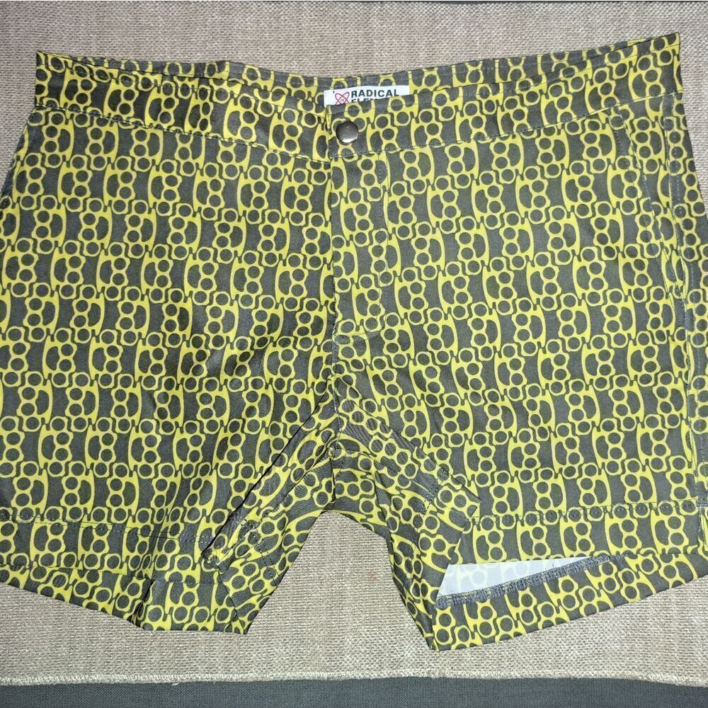 Radical Elements Swim Trunks Men's Yellow Brown Brass Nuckles‎